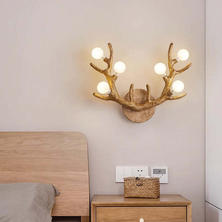 Nordic Resin Antler Branch Glass Ball Sconce