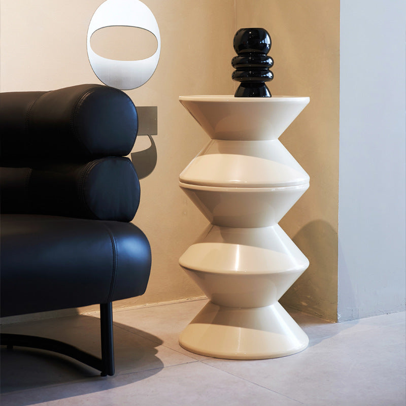 Minimalist Hourglass Plastic Chair — White