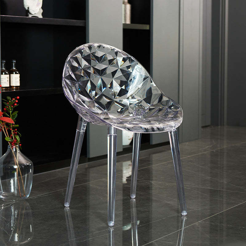 Lighom four-leg square acrylic accent chairs for living room
