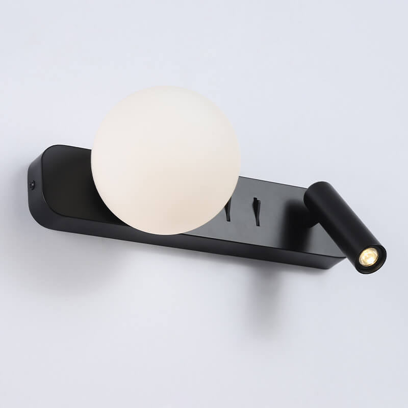 Minimalist Glass Sphere LED Spotlight Reading Sconce