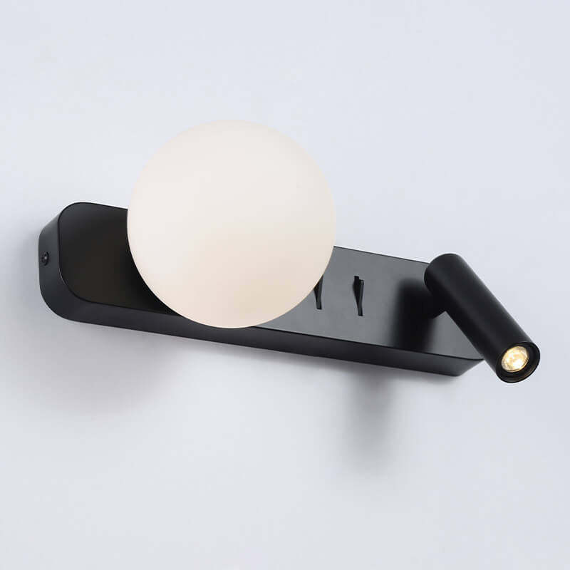 Minimalist Glass Sphere LED Spotlight Reading Sconce