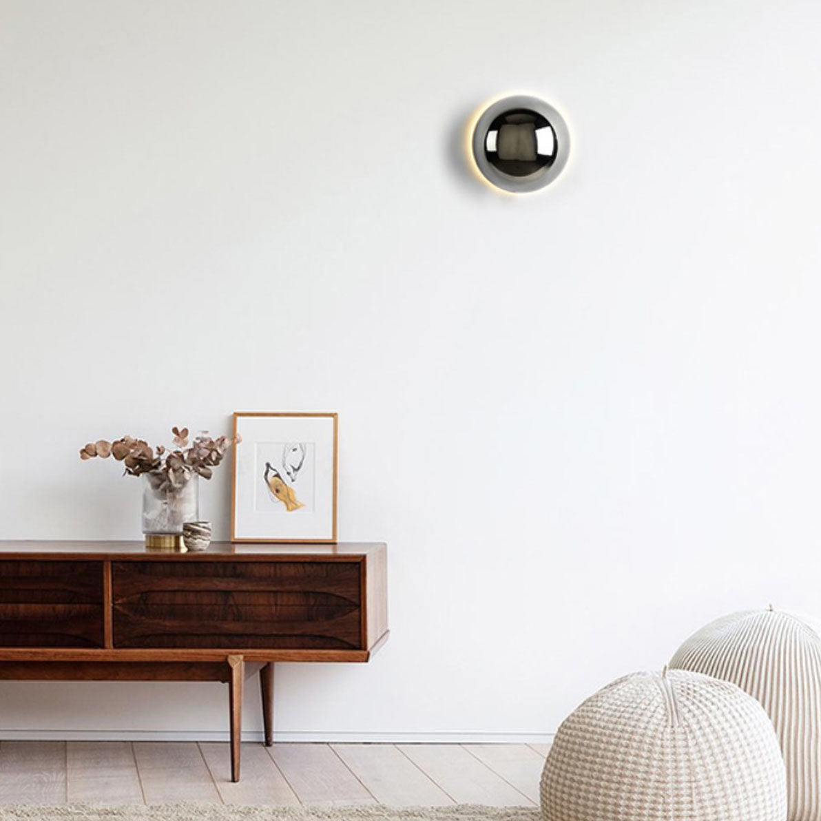 Modern Meteorite Semicircle Metal LED Sconce