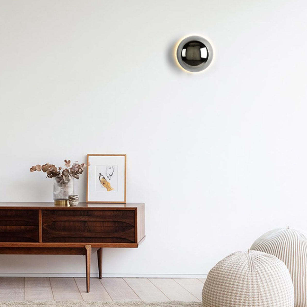 Modern Meteorite Semicircle Metal LED Sconce