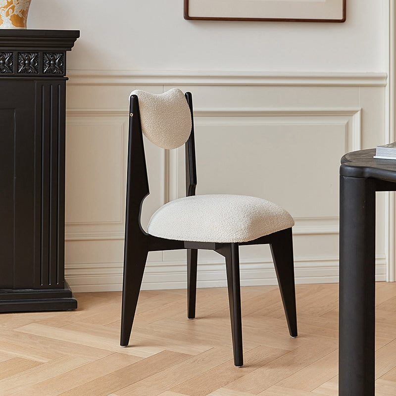 Minimalist Wood Velvet Dining Chair