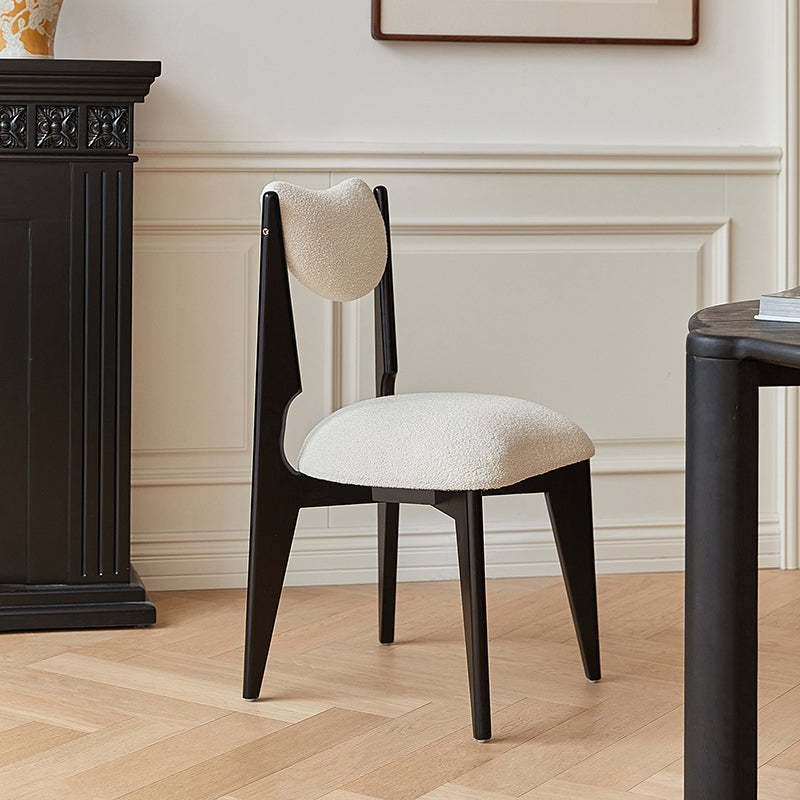 Minimalist Wood Velvet Dining Chair