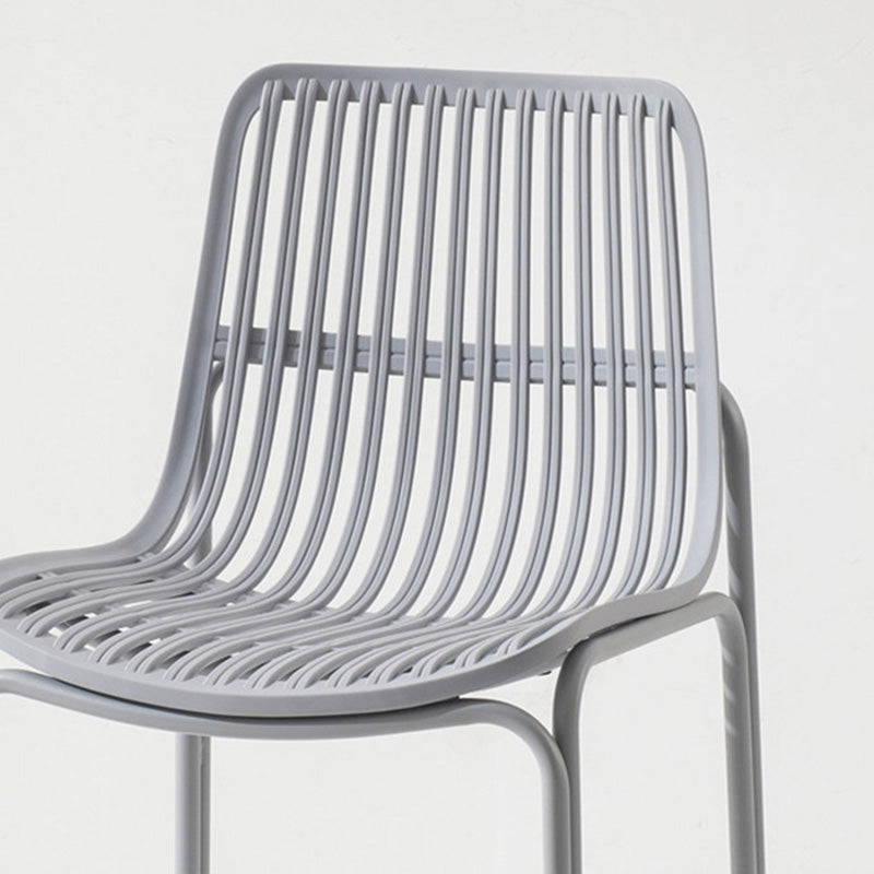 Minimalist Cushion Plastic Metal Dining Chair — B / Bule