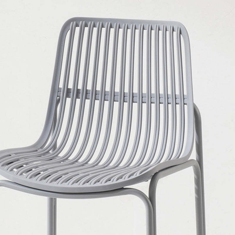 Minimalist Cushion Plastic Metal Dining Chair — B / Bule