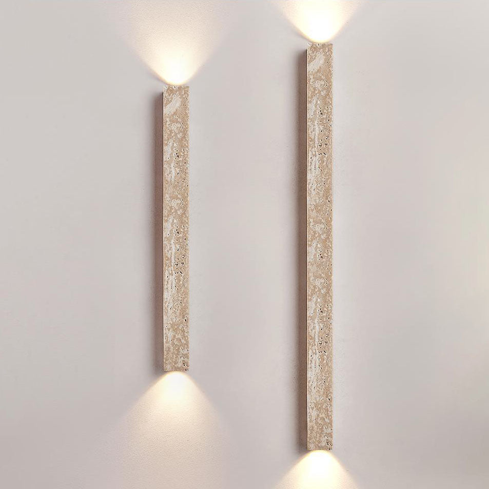 Japanese Long Strip Yellow Travertine Sconce
