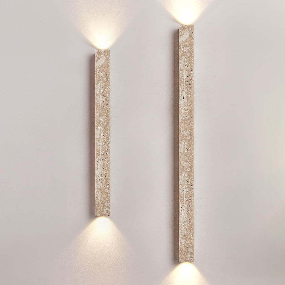 Japanese Long Strip Yellow Travertine Sconce