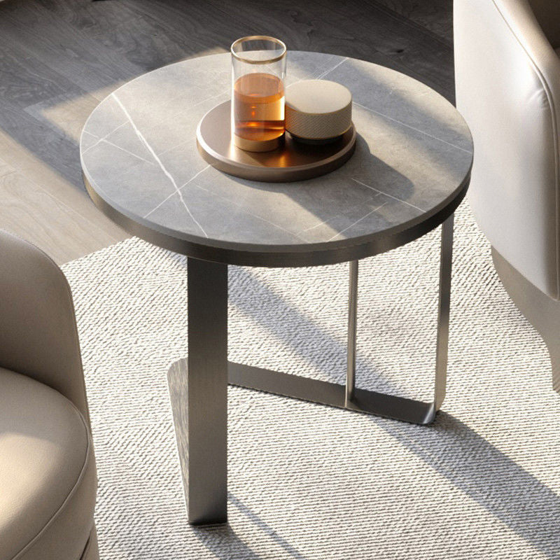 Lighom minimalist base end metal glass wood end & side tables