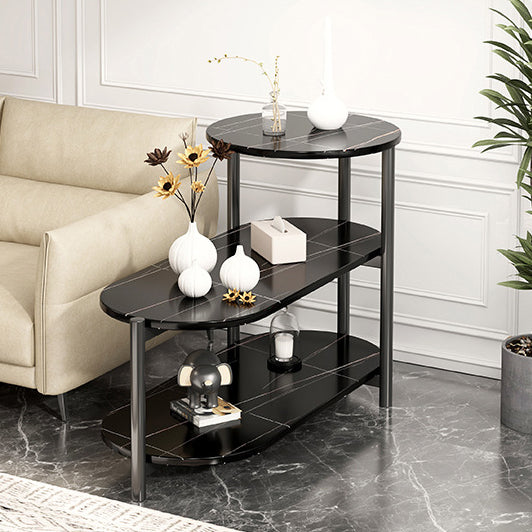Contemporary Luxury Oval Iron End Table