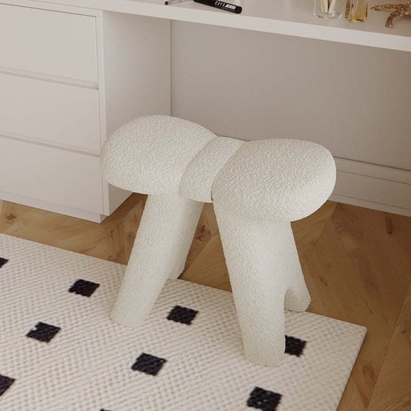 Scandinavian Lambswool Butterfly Vanity Stool