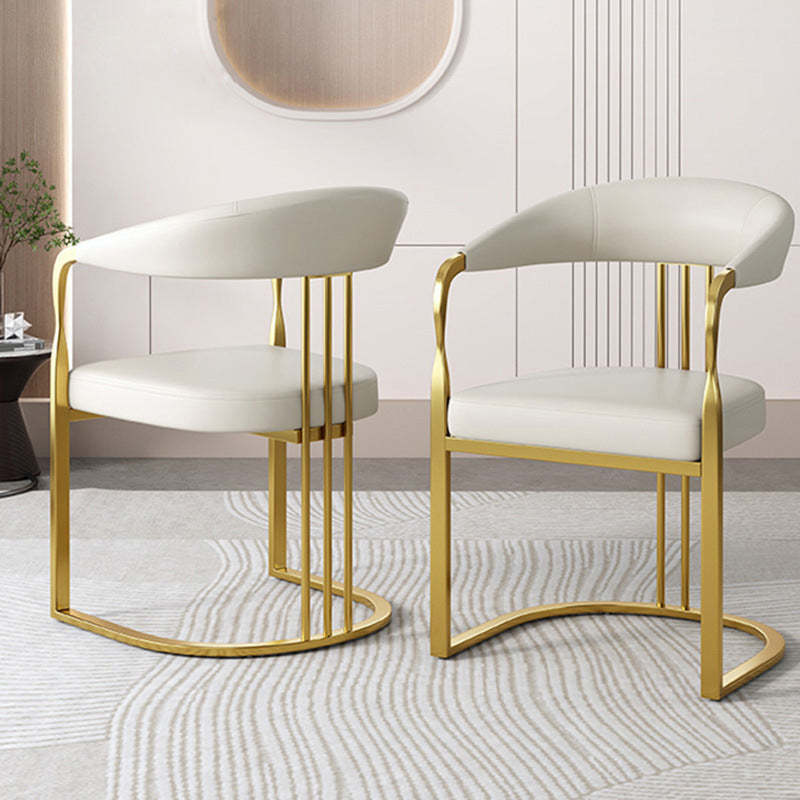 Luxury arc frame dining chairs & benches in leather — Gold