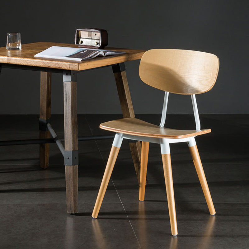 Scandinavian Square Wood Iron Chair