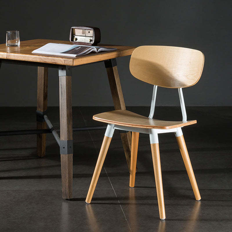Scandinavian Square Wood Iron Chair