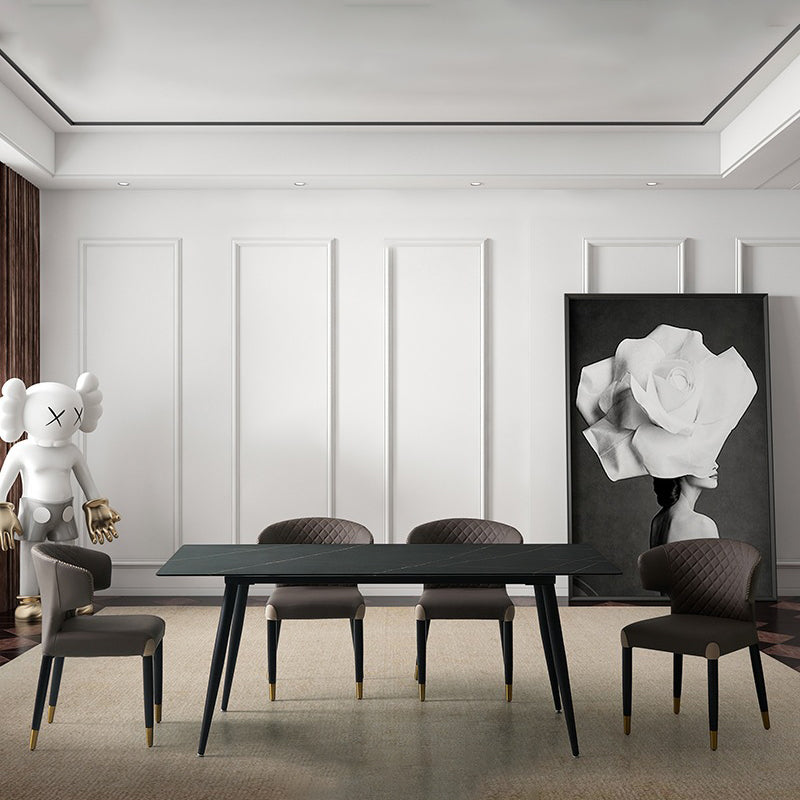 Minimalist Microfiber Wood Arc Dining Chair