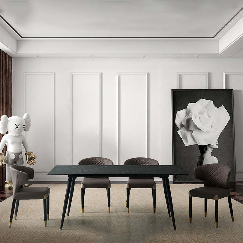 Minimalist Microfiber Wood Arc Dining Chair