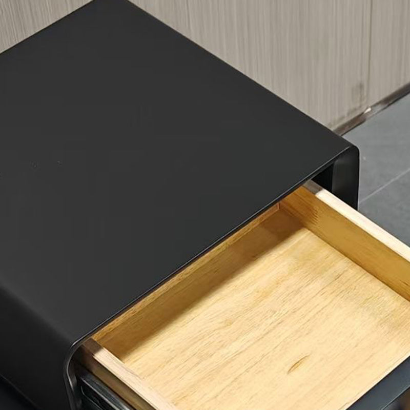 Modern Eclectic Steel Pine 2-Tier End Table