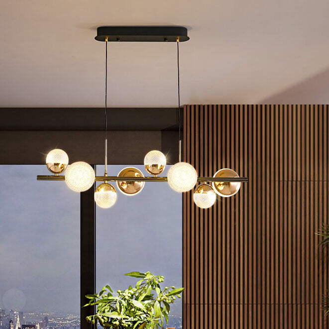 Modern Acrylic Spherical Iron LED Island Chandelier