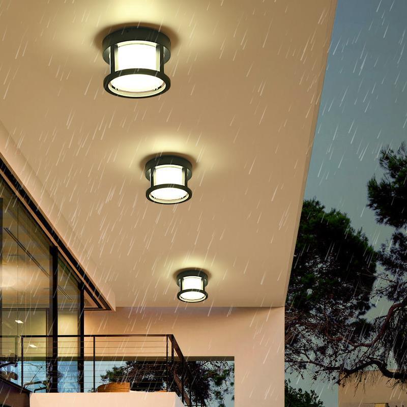 Die-Cast Aluminum Square Outdoor LED Flush Ceiling Light