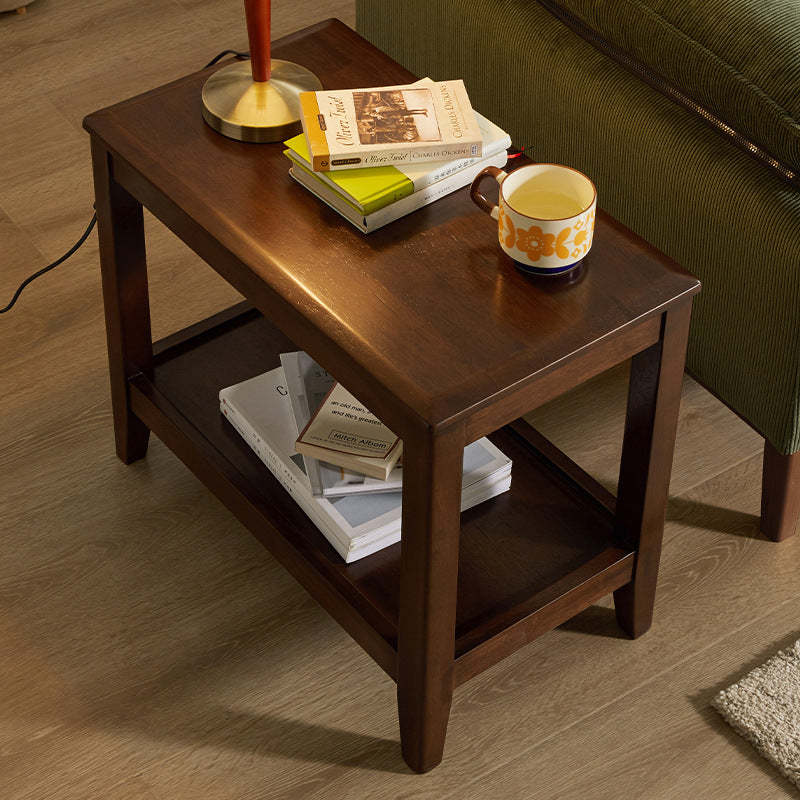 Chinese Oval Wood 2-Tier Tea Table