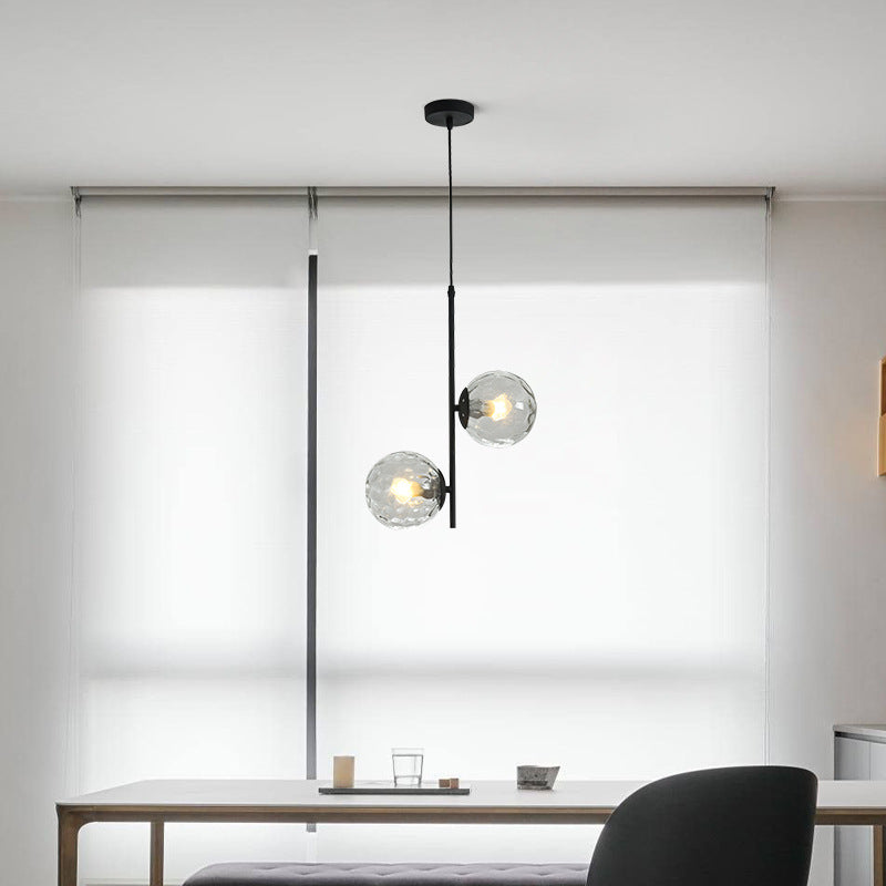 Lighom nordic ball branch yellow chandeliers — Frosted Glass / Matte Black / 220V-240V (UK/AU)
