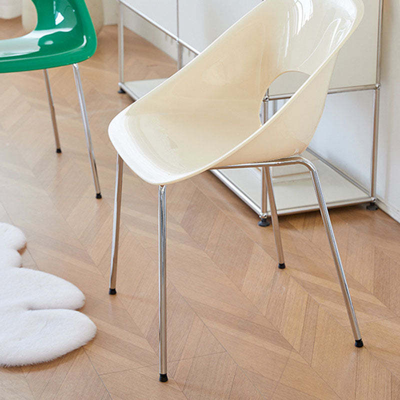 Minimalist Ring Curved Plastic Alloy Dining Chair