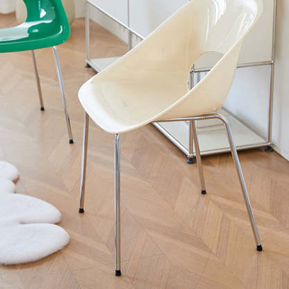 Minimalist Ring Curved Plastic Alloy Dining Chair