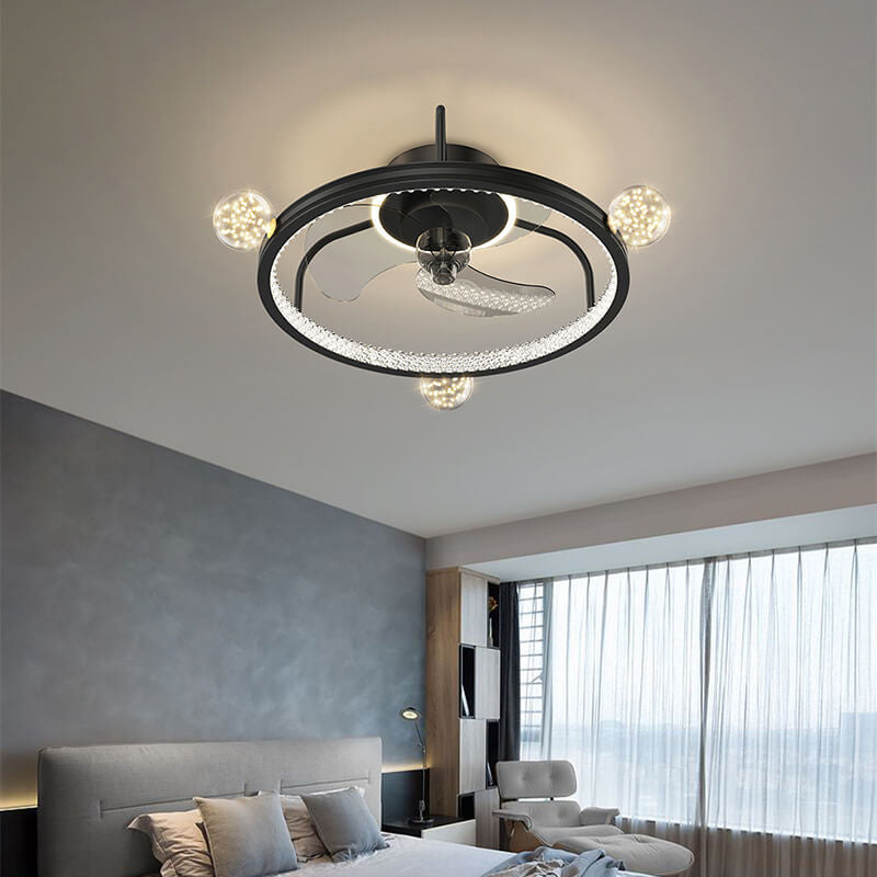 Modern Full Star Circle LED Flush Mount Ceiling Fan Light