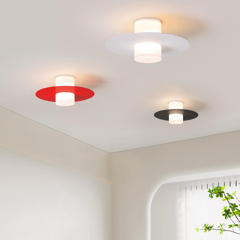 Minimalist Iron Cylindrical Disc Ceiling Light