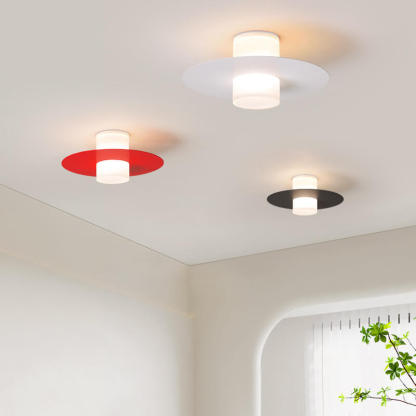 Minimalist Iron Cylindrical Disc Ceiling Light