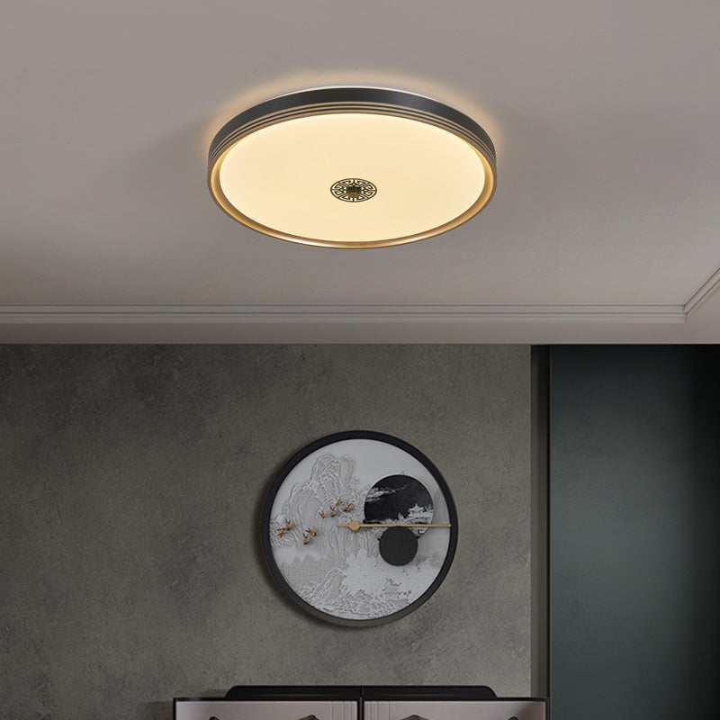 Chinese Square Geometric Acrylic LED Flush Mount Light