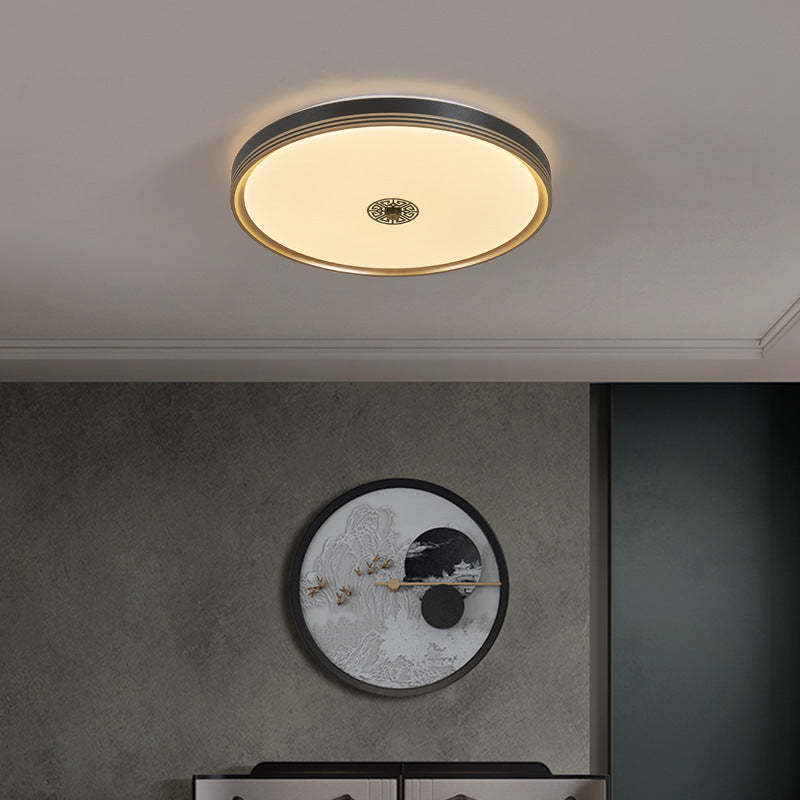 Chinese Square Geometric Acrylic LED Flush Mount Light