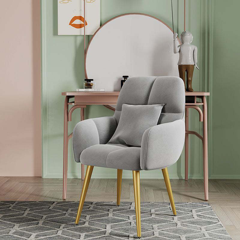 Minimalist Square Vanity Stool with Backrest