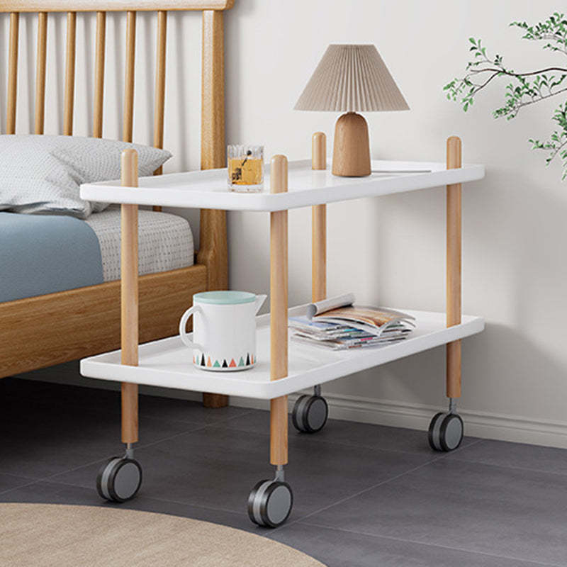 Minimalist Wood Metal Square Coffee Table 2-Shelf — Black