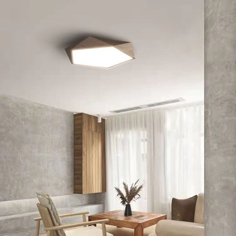 Nordic Irregular Pentagonal Iron LED Flush Mount Light