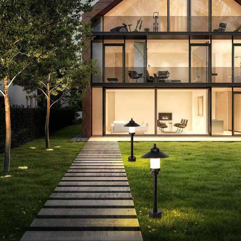 Minimalist Umbrella Aluminum Marble LED Outdoor Light
