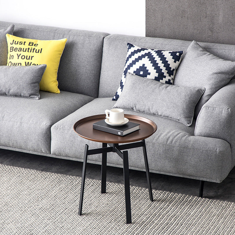 Minimalist Round Iron 4-Leg Coffee Table
