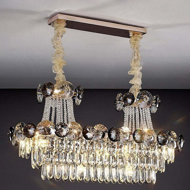 Half Round Ball Crystal Iron Chandelier