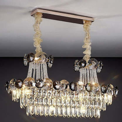 Half Round Ball Crystal Iron Chandelier
