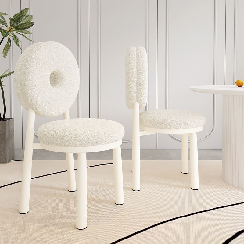 Nordic Lambswool Steel Round Dining Chair