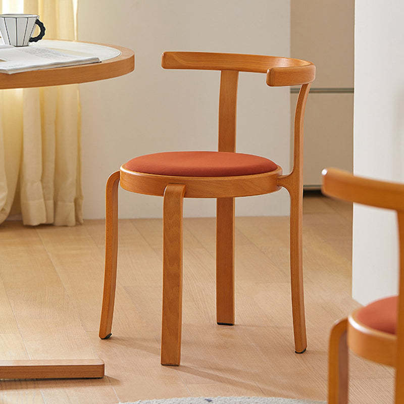Chinese Wood Flannel Dining Chair