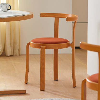 Chinese Wood Flannel Dining Chair