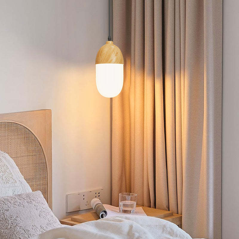 Japanese Wood Grain Oval Iron Pendant Light — B / 110V-120V For US/CA