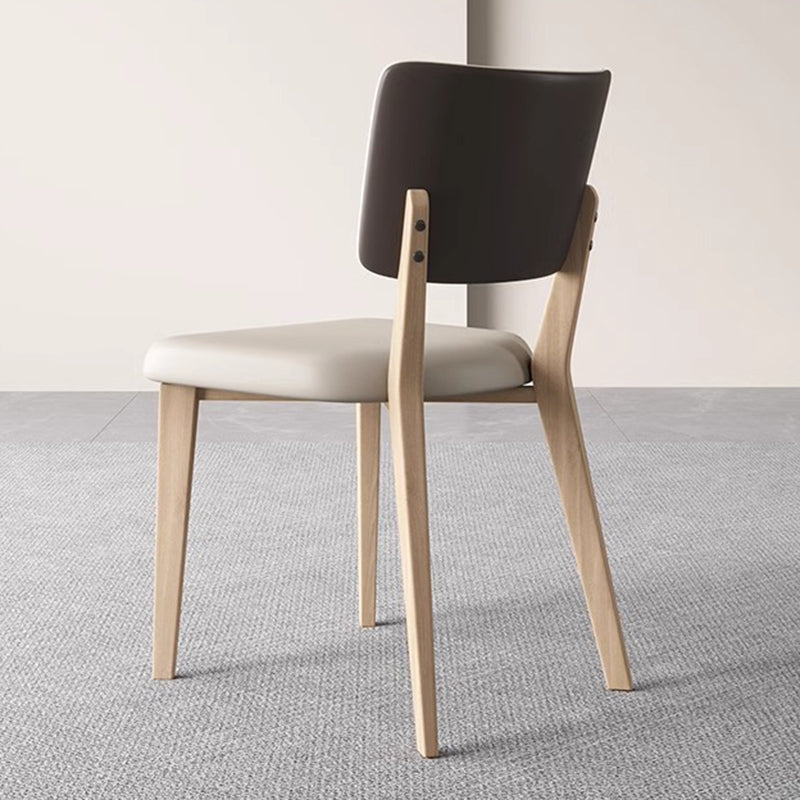 Nordic Leather Solid Wood Dining Chair