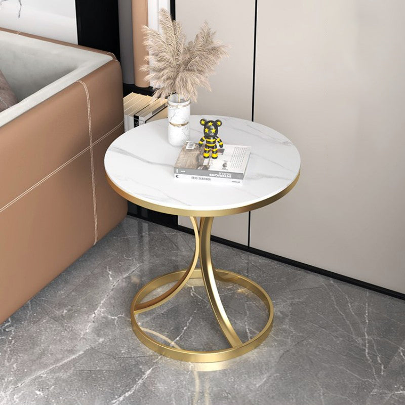 Modern Luxury Rock Slab Steel Coffee Table