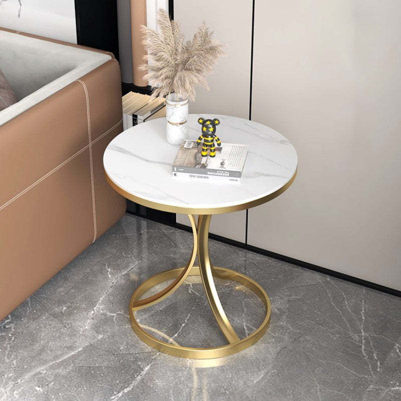 Modern Luxury Rock Slab Steel Coffee Table