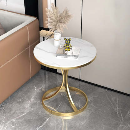 Modern Luxury Rock Slab Steel Coffee Table
