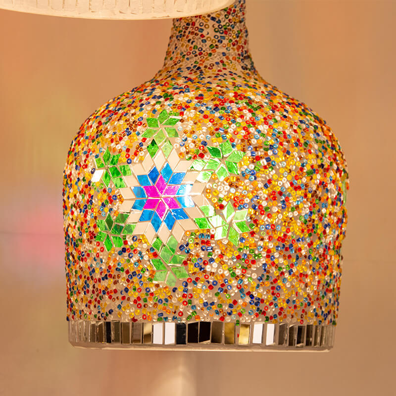 Modern Stained Glass Bottle Pendant Light