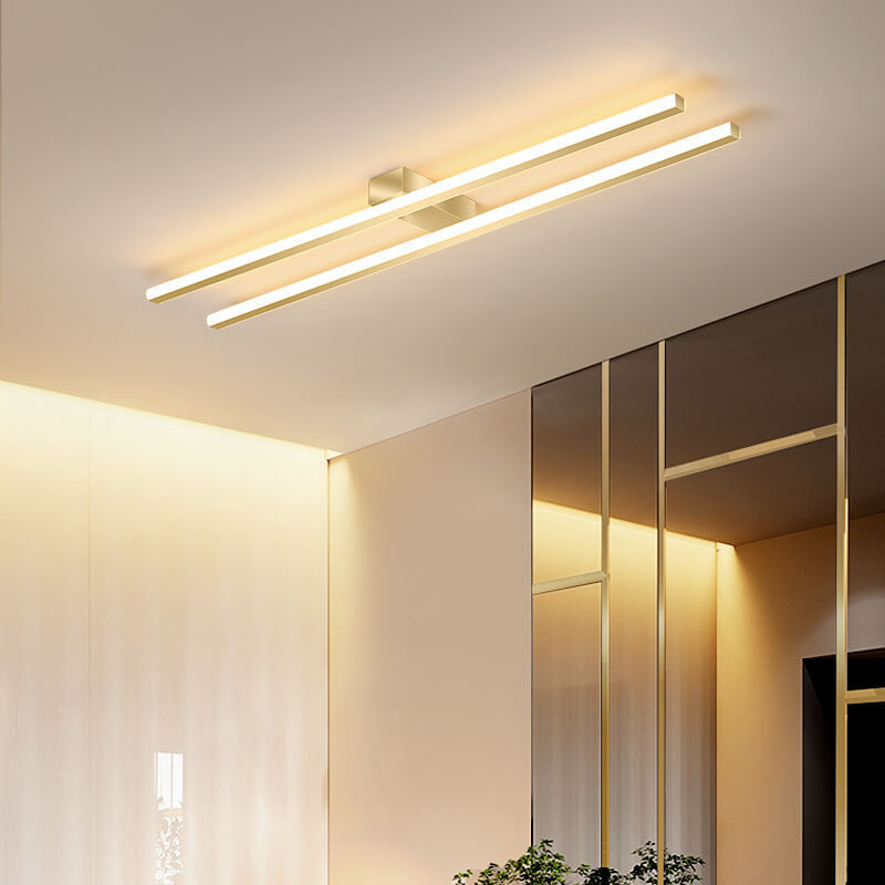 Minimalist Dual Straight-Line Ceiling Light